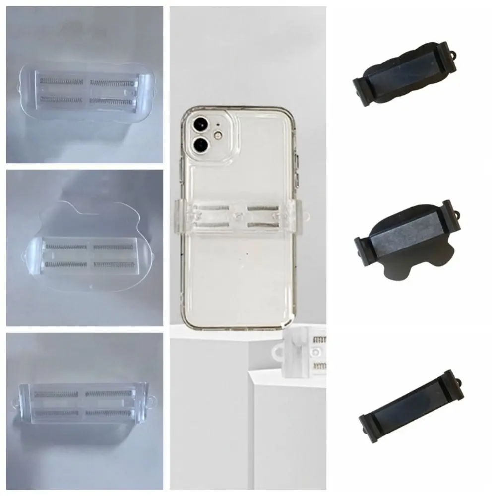 Supporto Trasparente per Telefono con Clip Posteriore Regolabile, Supporto Rimovibile a Forma di Orso per Smartphone