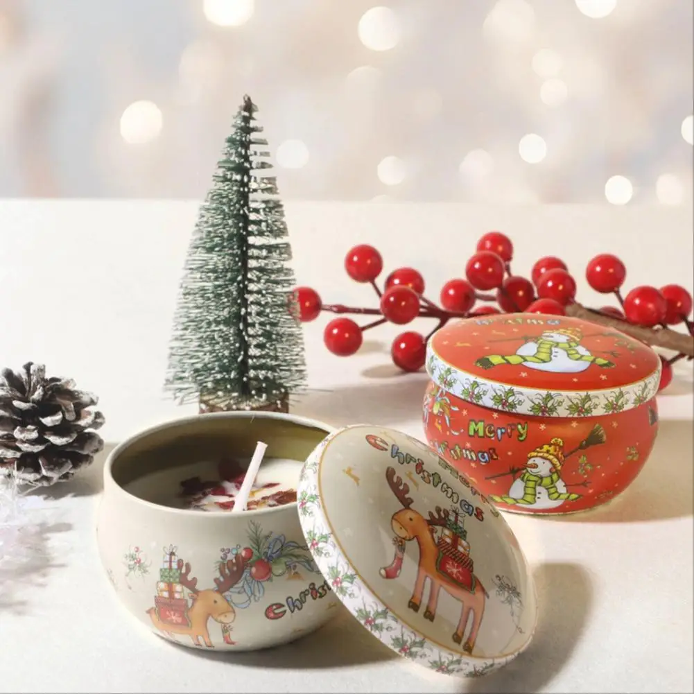 Festive Aromatherapy Candle Jar - Smokeless, Romantic Christmas Scented Decor Gift