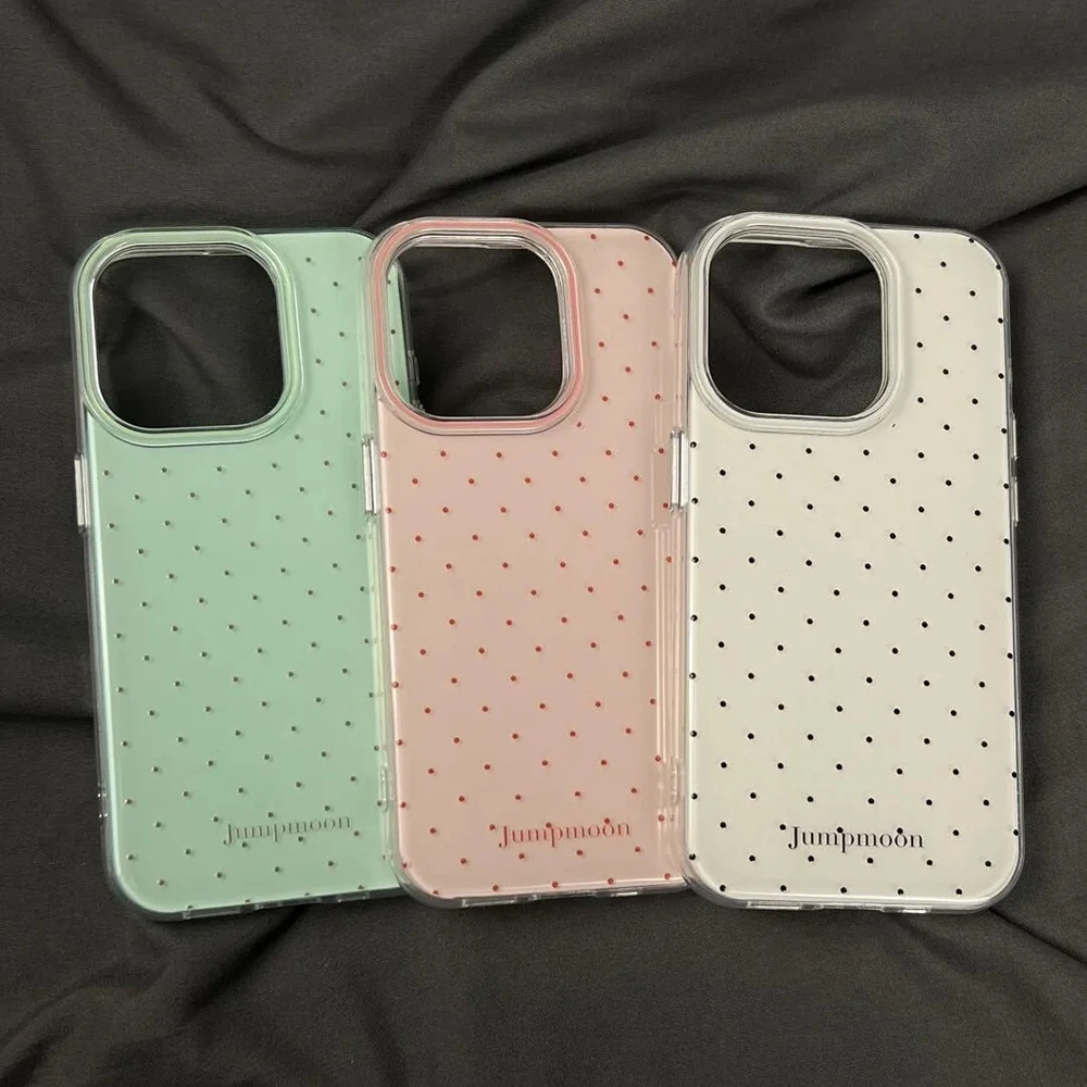 Korean Ins Simple Color Polka Dots Phone Case