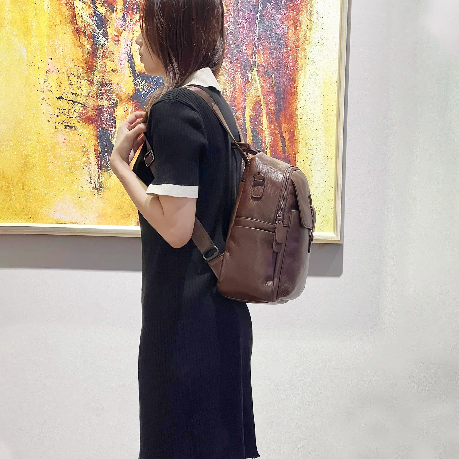 MIYA GARDEN Bags For Women Leather Women's Backpack Classic Men's Backpacks Genuine Travel Handbags Vintage Bag Female Bag