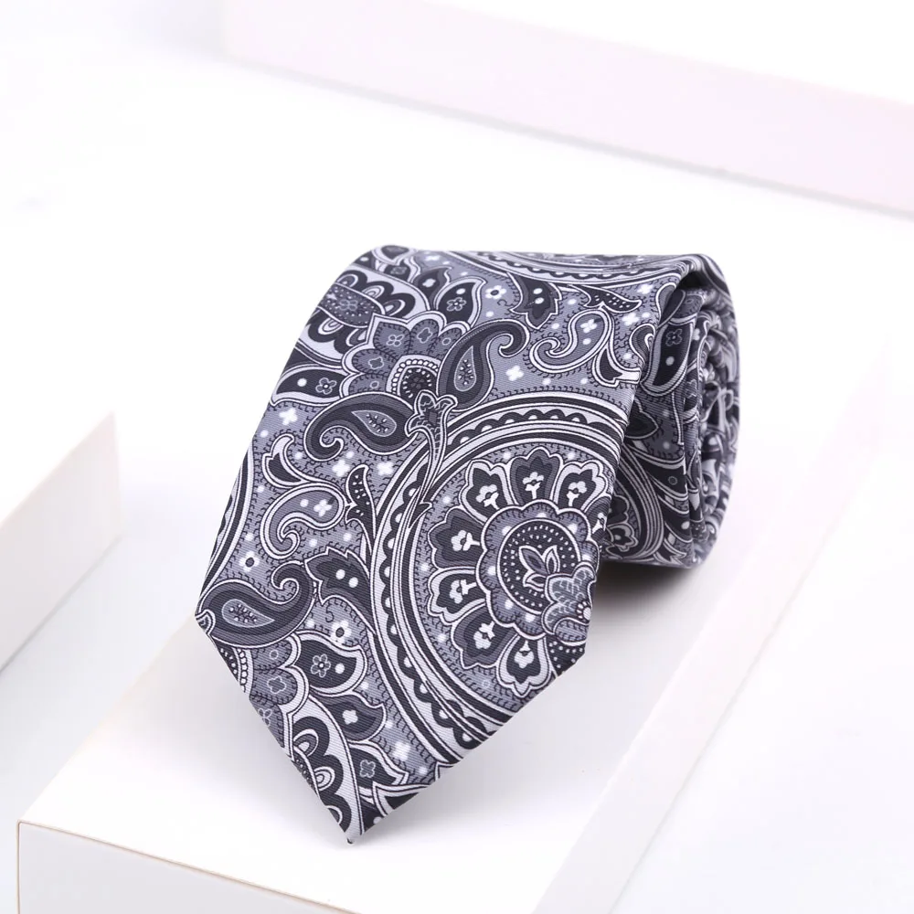 Superweiche Herren-Krawatten mit Seideneffekt, Blumenmuster, Paisley, 8 cm, für Herren, Hochzeit, Business, Gravata, neuartige bedruckte Krawatten – Detail 12