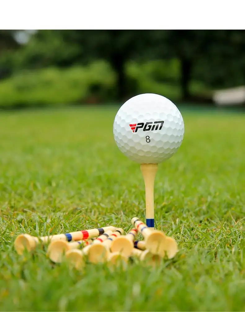 PGM Golf Bamboo TEE Adjustable Height Ball Studs Long and Short Ball Ladders Golf Supplies Depth Marking Tee Golf Supplies