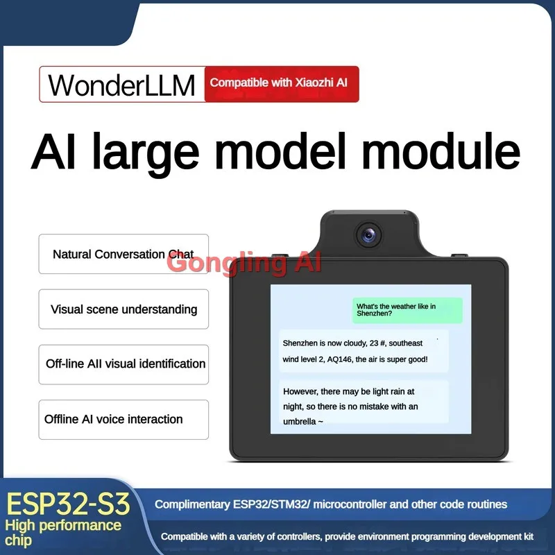 AI 대형 모델 모듈 시각 인식 WonderLLM 스마트 AI 음성 상호 작용 아두이노 ESP32 카메라 프로그래밍 가능 로봇 부품