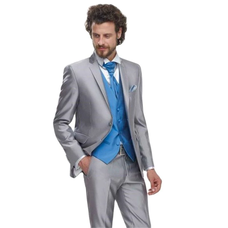 blue vest grey suit