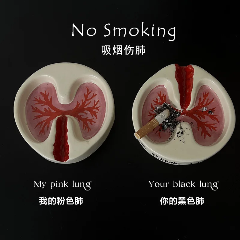 Pink Lung Ashtray Resin Funny Cool Desktop Cigarettes Smoking Cigar Ashtray Home Smokers Ash Tray Holder Creative Ashtrays Tray portable ashtray cigarettes ashtray silicone ashtray stainless steel ashtray metal ashtray ceramic ashtray