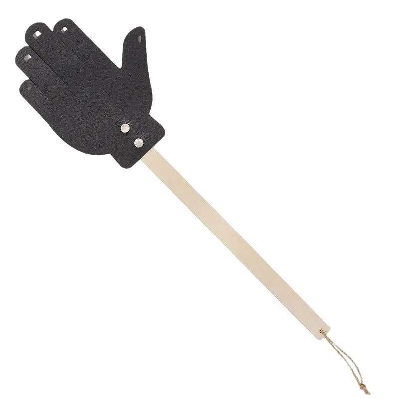 

1pcs Leather Fly Swatter PU Leather Household Fly Swatter with Lanyard Wooden Handle Fly Swatter Indoor Fly Swatter