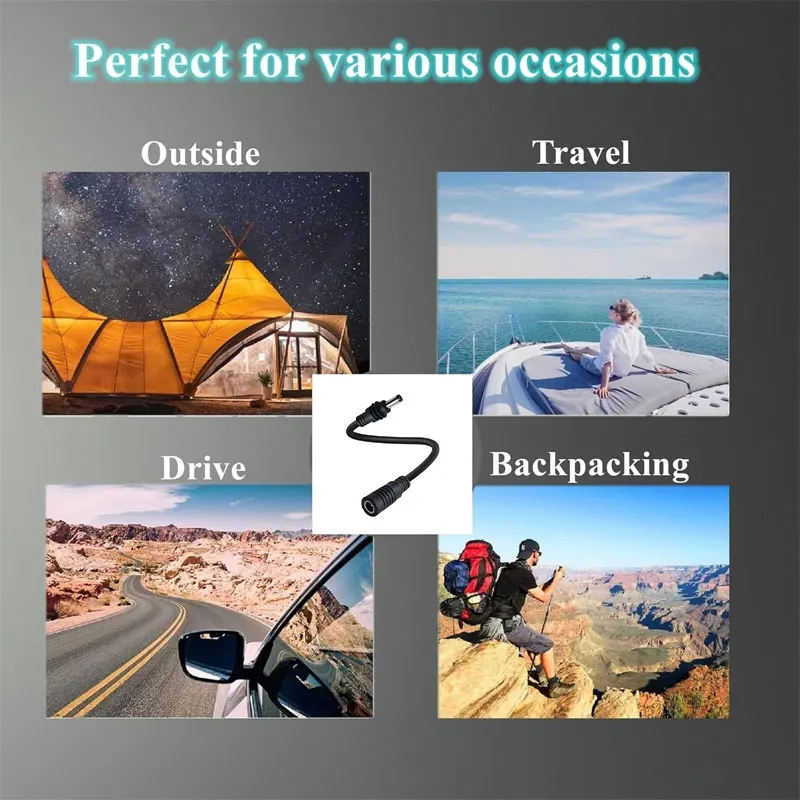 High Quality Outdoor Waterproof DC Male to DC Female Connector for Starlink Mini Extension Cable 16AWG Black