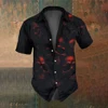 Summer Fashion Men's Party Wear Retro Horror Skull Print Men's Short Sleeve Shirt Street Casual Trendy Oversized Tops SIZE S-5XL 1