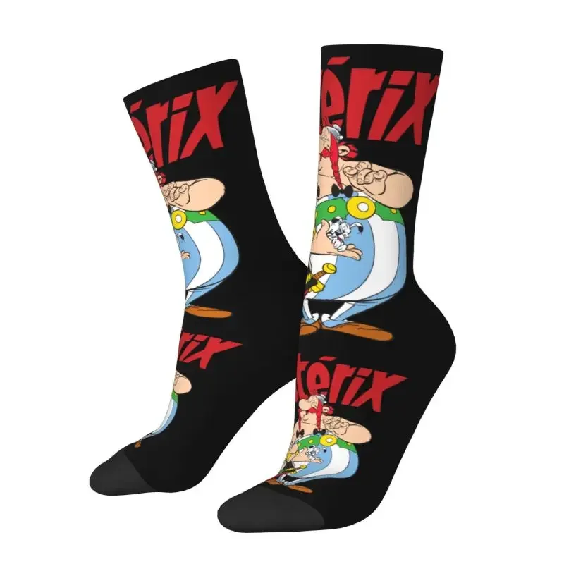 

Novelty Printing Asterix And Obelix With Idefix Socks for Women Men Stretch Summer Autumn Winter Manga Crew Socks