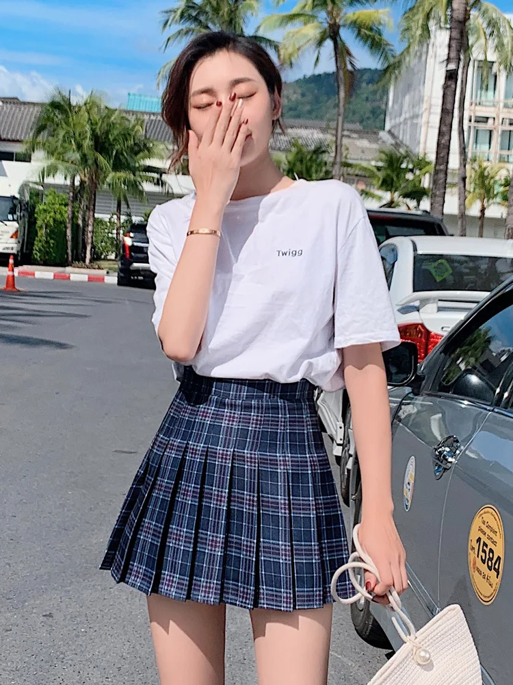 black denim skirt Summer Women Skirts 2022 New Korean High Waist Plaid Mini Skirt Women School Girls Sexy Cute Pleated Skirt with Zipper maxi skirt