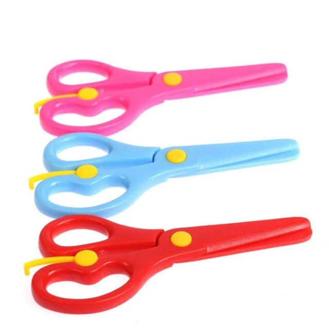 New 1Pcs 137mm Mini Safety Round Head Plastic Scissors Student Kids Paper  Cutting Minions Supplies for Kindergarten School - AliExpress