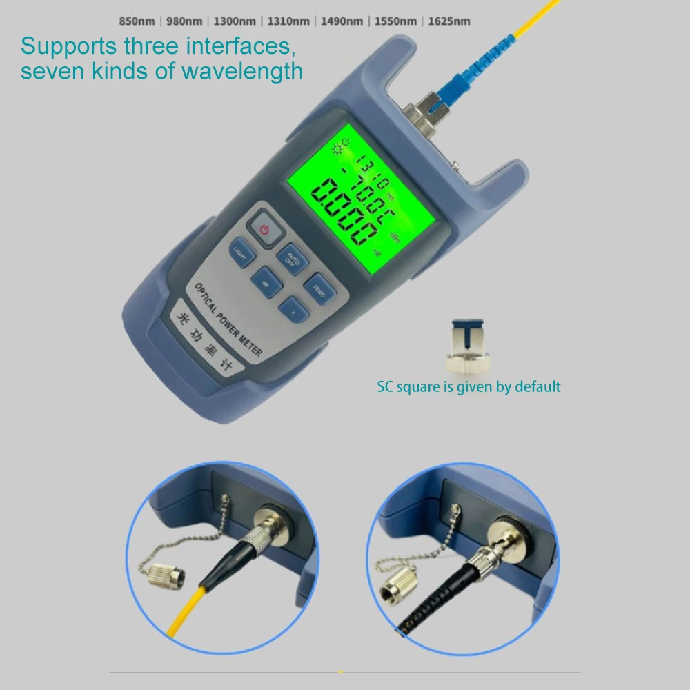 Ftth Optical Power Meter Testeur de câble à fibre optique 70dbm ~+ 10dbm  Longueur d'onde de travail 850-1625nm