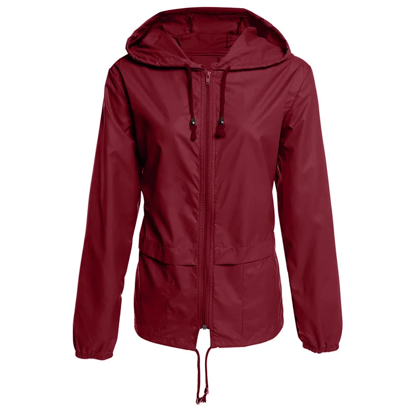 

2023 Waterproof Trench Coat with Zipper and Hood for Lightweight Outdoor Jacket