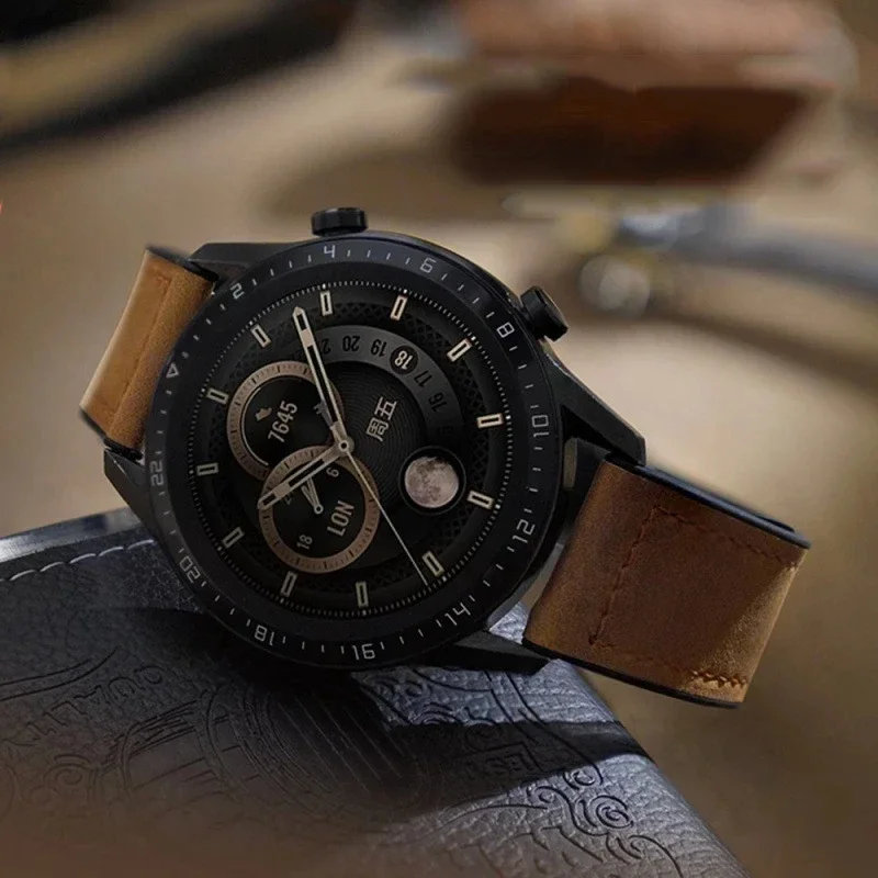 Premium 22mm Leather Silicone Magnetic Watch Band Strap