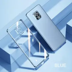 Luxury Clear Plating Transparent Silicone Case for Redmi Note10Pro Max (Blue)