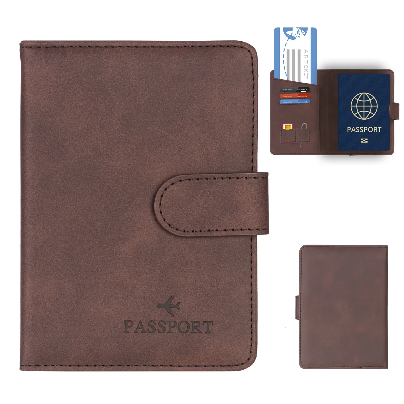 Elegant RFID Blocking Passport Holder Wallet – Luxury PU Leather Travel Accessory