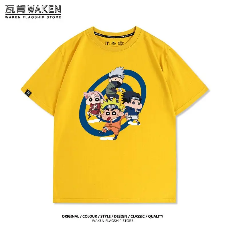 Bonita camiseta de cosplay de NARUTO con crayón kawaii de Shin-Chan, camiseta de verano de anime Shin-Chan, camiseta suave y cómoda, regalos creativos para chicas