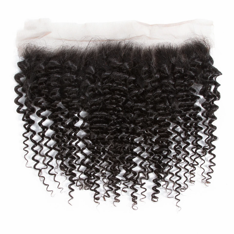 10A Kinky Curly Human Hair Lace Frontal Closures Brazilian 13X4 and 13X6 Lace 100% Remy Hair Frontals Transparent Swiss