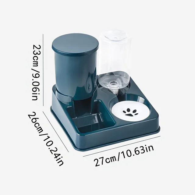2-in-1 Automatic Pet Feeder and Water Dispenser Set-Gravity Feeding & Drinking Station, No Battery Required, Indoor Use for Dogs 2