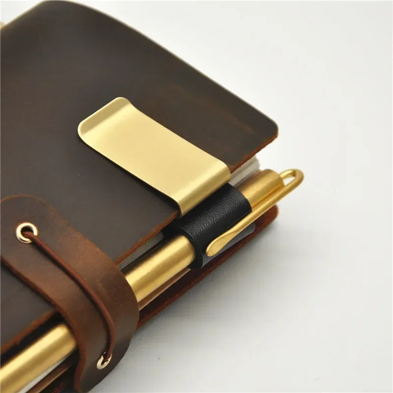 Bookmarks Stationery Supplies PU Leather Notebook Pen Clips Handmade Journal Planner Pen Holder Memo Clips Vintage Bookmarks