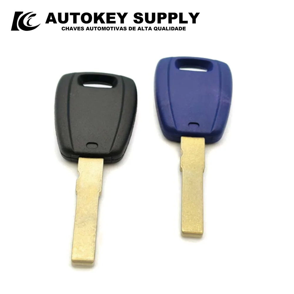 Autokeysupply AKFTS222 Transponder Key Shell Blue Black With Logo GT15R SIP22 Blade Cover Fob Blanks For Fiat