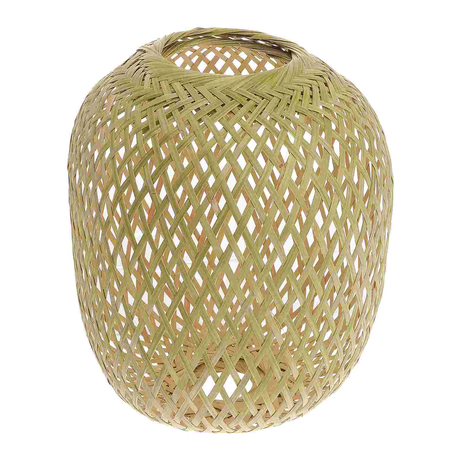 

Lamp Shade Light Rattan Lampshade Pendant Cover Chandelier Ceiling Woven Shades Wicker Hanging Cage Rustic Bulb Basket Globe