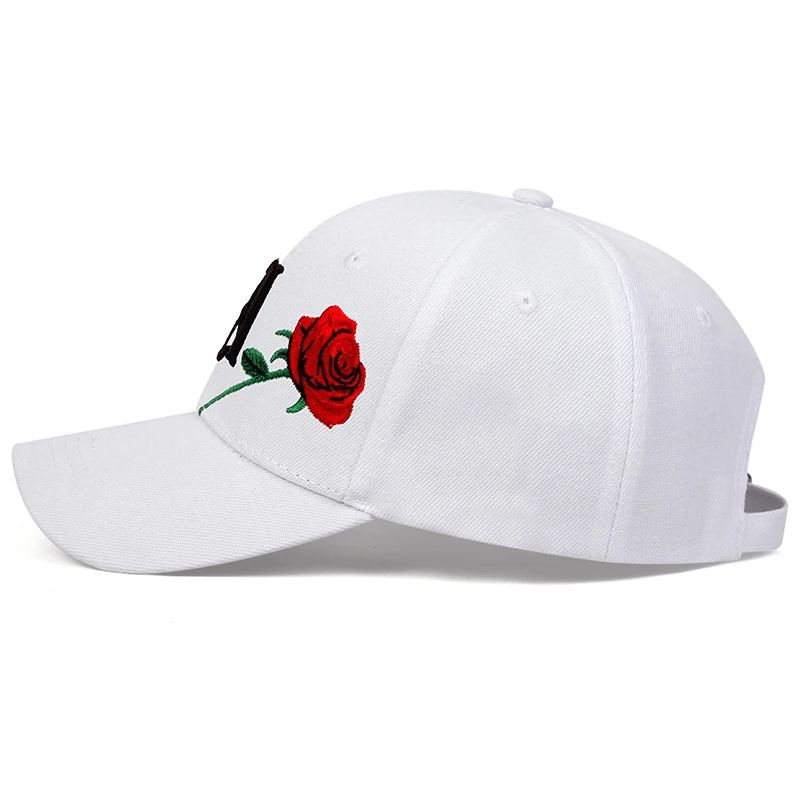 Unisex-Baseballmützen mit LA-Rose-Stickerei, für Frühling und Herbst, für den Außenbereich, verstellbare Freizeithüte, Sonnenschutzhut – Detail 7