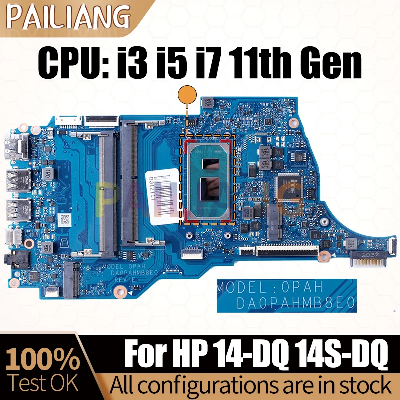 For HP 14-DQ 14S-DQ Laptop Mainboard DA0PAHMB8E0 i3 i5 i7 11th Gen M20693-601 M20689-601Notebook Motherboard