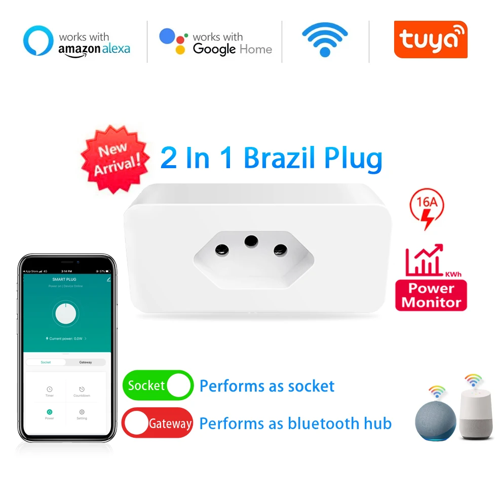 Smart Plug Works Google Home Smart Plug Alexa Power Monitor Wifi
