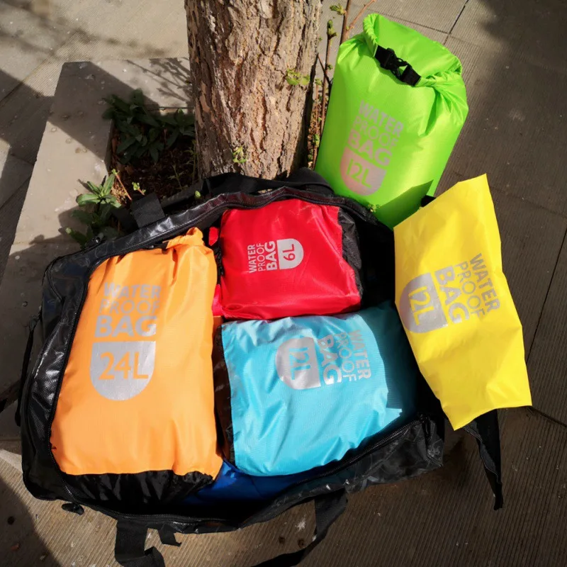 6LL/12L/24L Waterproof Dry Bag for Kayaking Swimming Fishing Rafting Floating waterproof dry bag