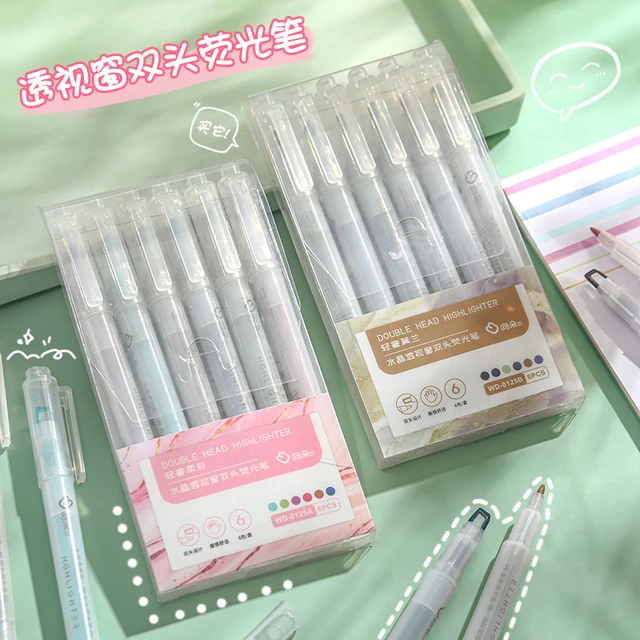 Japanese Stationery Highlighters  Highlighters Japanese Cute - 6pcs/lot  Kawaii - Aliexpress