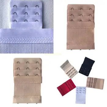 31BF Womens 3 Hooks 3 Rows Bra Extender Soft Strap Extension Belt Lengthened Buckle