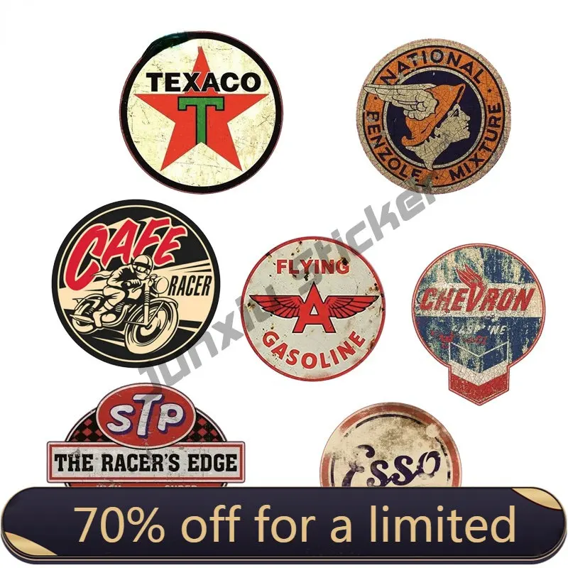 

Retro Racing Hotrod OIL Sticker STP Vintage Badge Brand Car Decal Decor Motorcycle Off-road Laptop Decoration