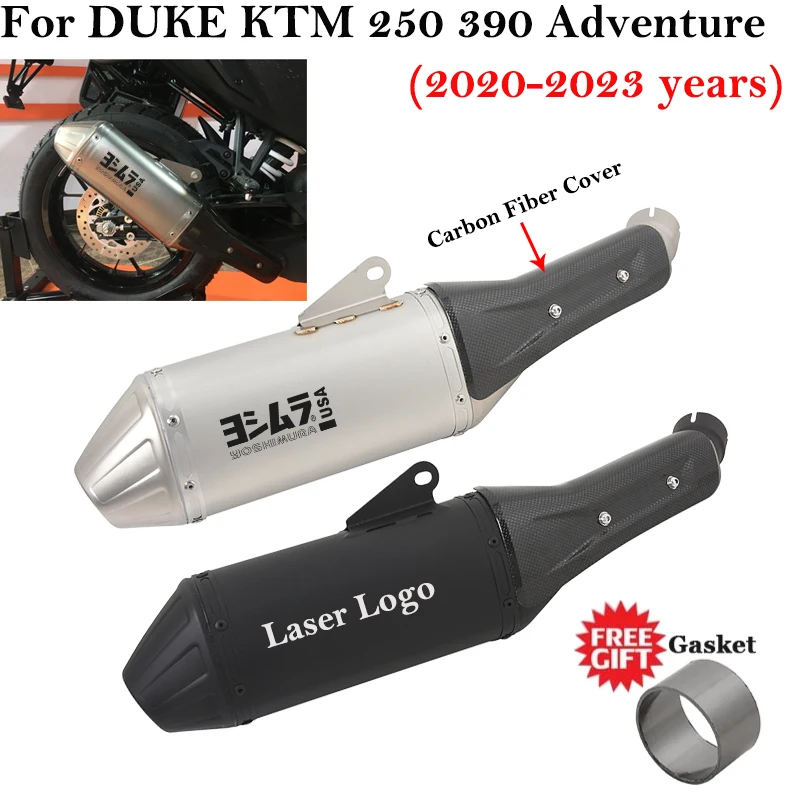 

Слипоны для DUKE KTM 250 390 Adventure KTM390 2020-2023 система бесшумных выхлопных газов для мотоциклов, Сцепной трубы, глушитель, углеродная крышка