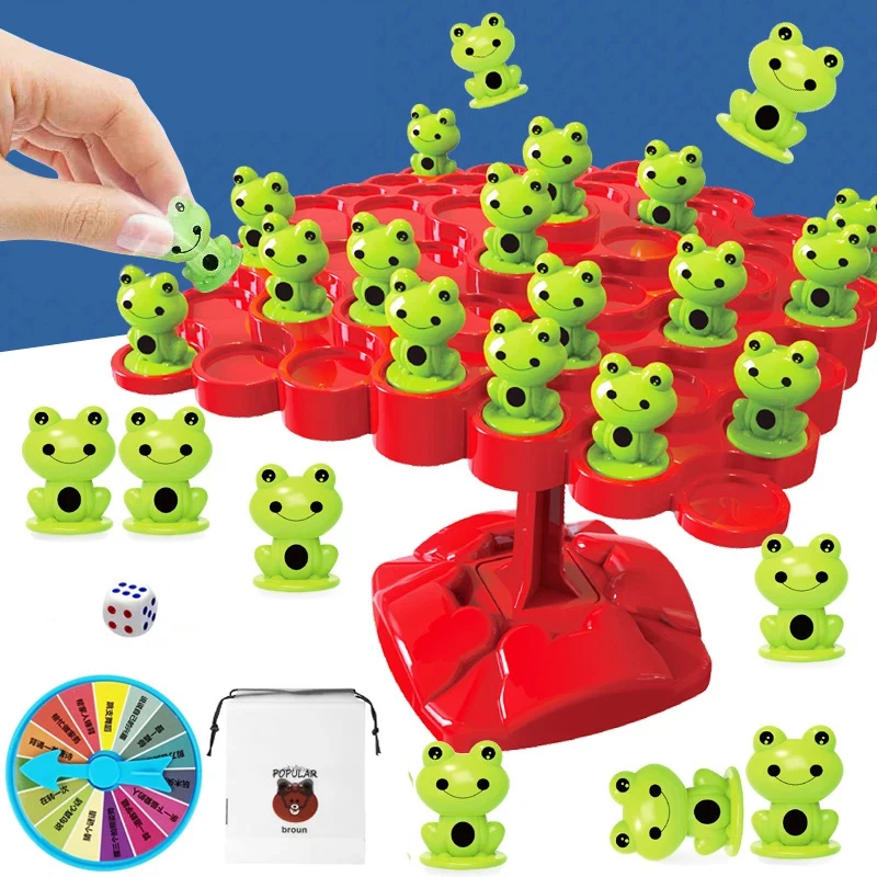 

Montessori Balancing Board Math Toy Kids Frog Balance Tree Educational Parent-child Interaction Tabletop Game Focus Training Toy