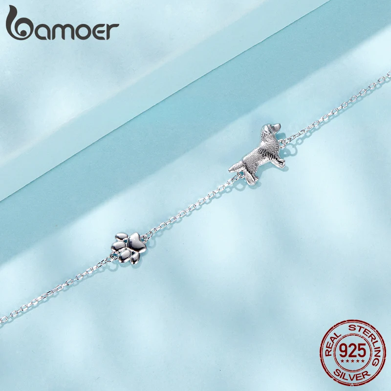 1 Pz 100% 925 Sterling Silver Cat E Cuore Catena A Maglia Bracciali E