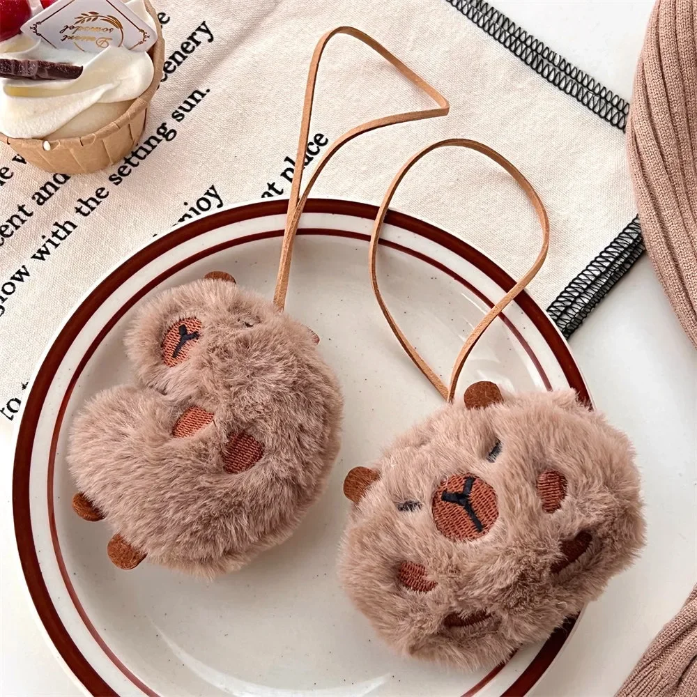 Cute Plush Capybara Keychain Cartoon Bag Pendant Capybara Doll Brooch Fluffty Animal Doll Key Ring Pendant Men Women Image 3