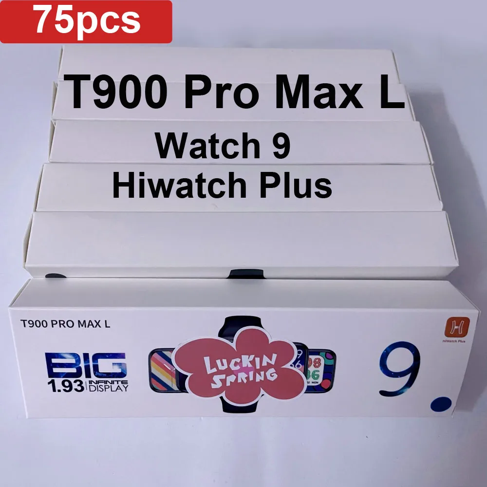 

Смарт-часы T900 Pro Max 9 с сенсорным экраном 1,93 дюйма, 75 шт.