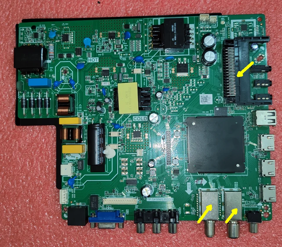 

Free shipping!! TP.SK506S.PC821 3-in-1 WiFi network TV motherboard with 4 cores 1G+8g 550MA 138w for1920X1080screen