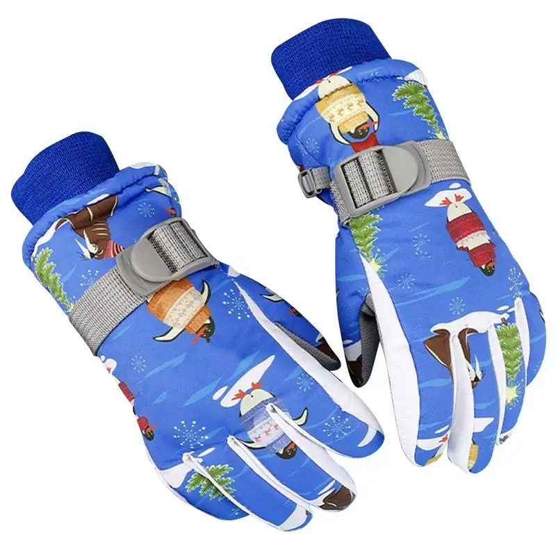 

Warm Ski Gloves Winter Soft Unisex Gloves Kids Winter Cycling Gloves For Cold Weather Girls Boys Children
