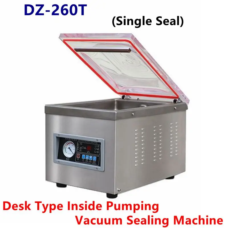 

DZ-260T Desktop Vacuum Food Sealer Single Chamber Automatic Fruit Meat Large Vacuum Packaging Machine Compressed Cooked Sealer