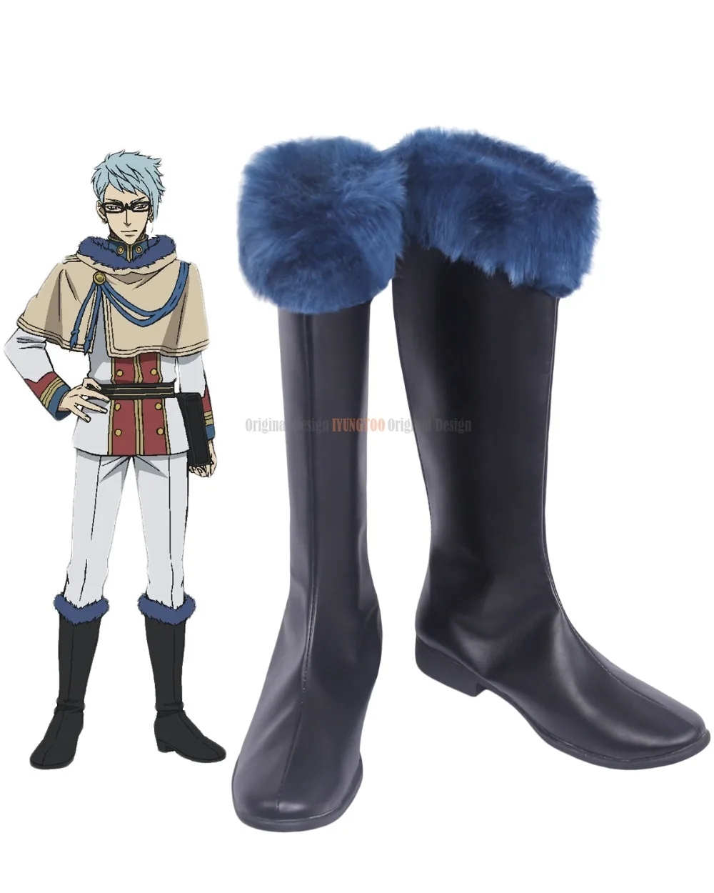 

Klaus Lunettes Shoes Cosplay Black Clover Klaus Lunettes Cosplay Boots Black Shoes Custom Made Unisex Fancy Shoes