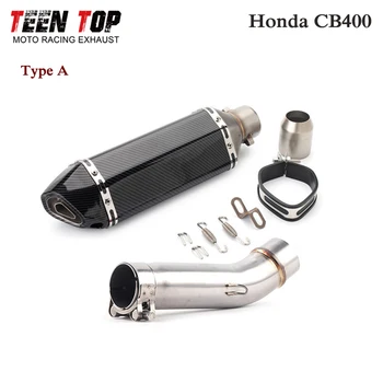CB400 Exhaust 51mm Stainless Steel Motorcycle Exhaust System For Honda CB400 Muffler Scarico Motobike Exhaust Elbow Tube