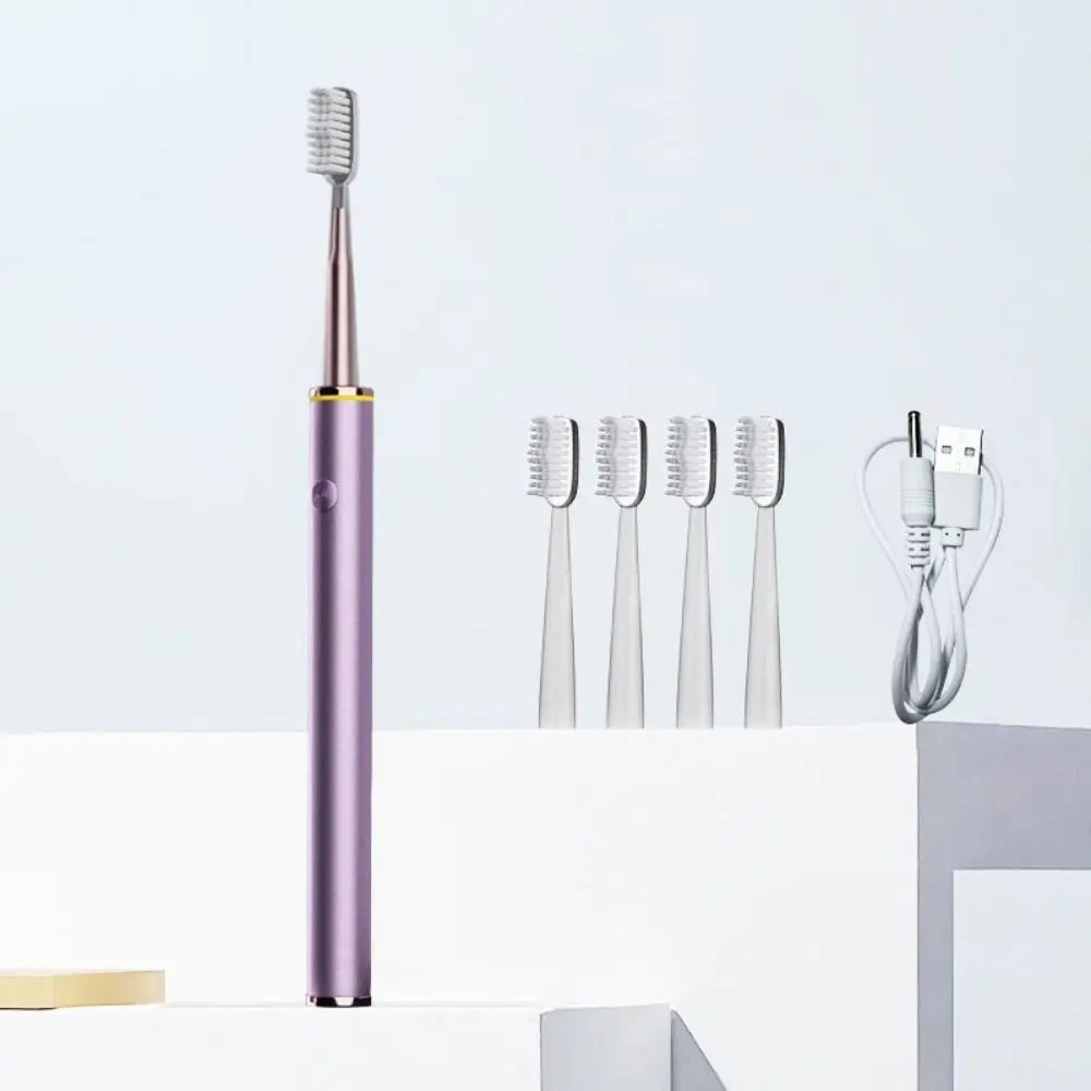 휴대용 소닉 전동 칫솔 부드러운 머리카락 3 가지 모드 치아 청소 브러시 ??USB 충전식 방수 치아 클리너