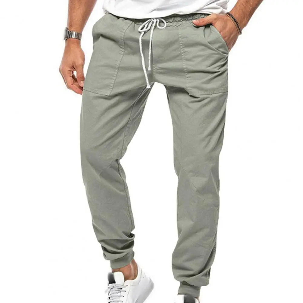 

Trousers Cargo Pants Men with Drawstring Ankle-banded Pockets Streetwear