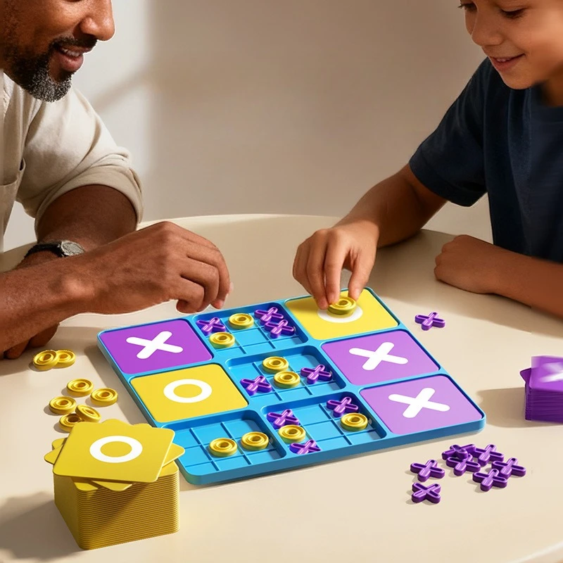 Interactive Tic Tac Toe Board Game for Kids - Engaging Brain Teasers & Strategy Toy for Parent-Child Fun