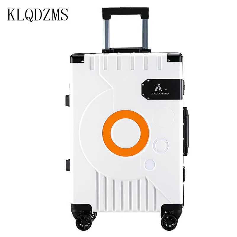 KLQDZMS Fashion Round Design Trolley Case Female 26-Inch Large-capacity Thickened Wear-resistant Luggage 20-Inch Boarding Case
