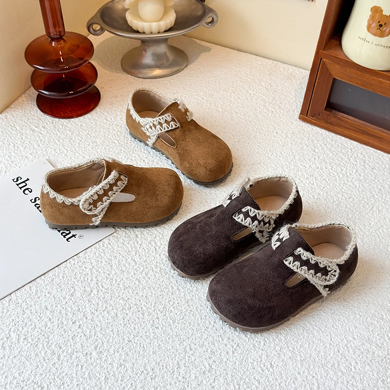 Children Fashion Leather Shoes Retro Style Spring Autumn Girls Causal Shoes 2025 New Kids Princess School Flat Shoes Soft Bottom