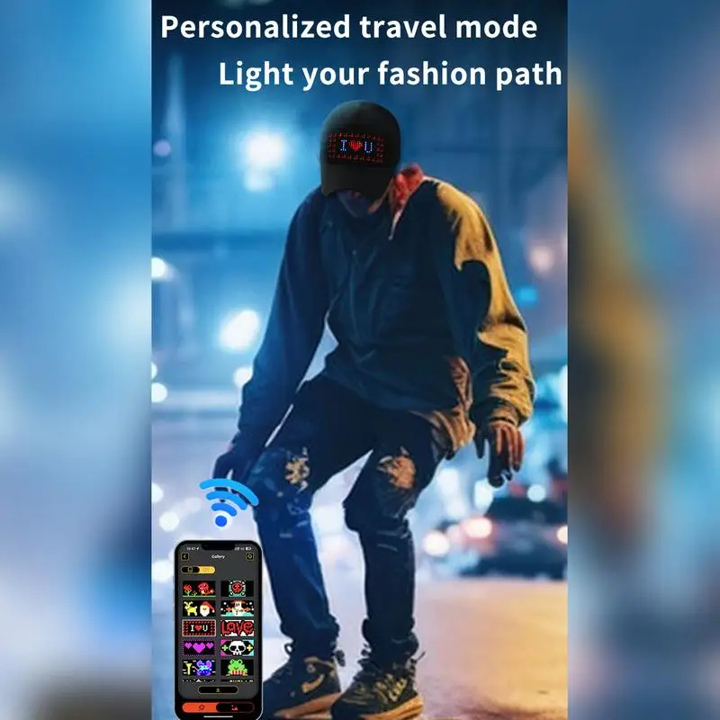 Funny LED Hats APP Controlled Hat Detachable Screen Comfortable Easy To Apply Trendy Animated Smart Hat For Christmas Halloween