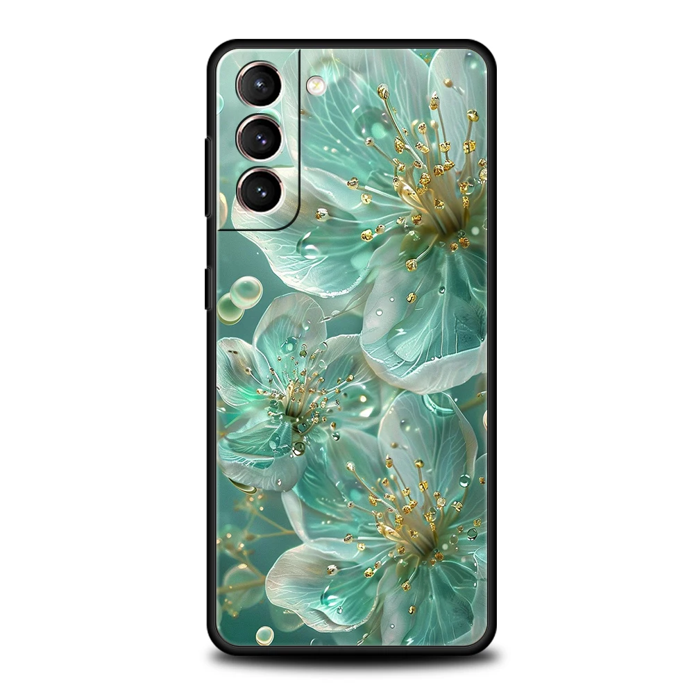 White Lotus Floral Soft TPU Phone Case Cover
